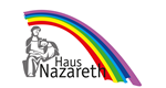 Christus mit Johannes und einem Regenbogen im Hintergrund