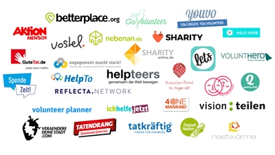 Hier sind die Logos von diversen Unternehmen zu sehen, die auf Helpteers vertreten sind