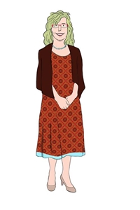 Illustration einer Frau im Kleid